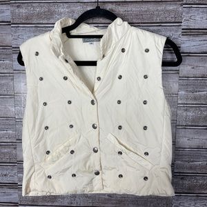 Rodika Zanian Cream snap vest